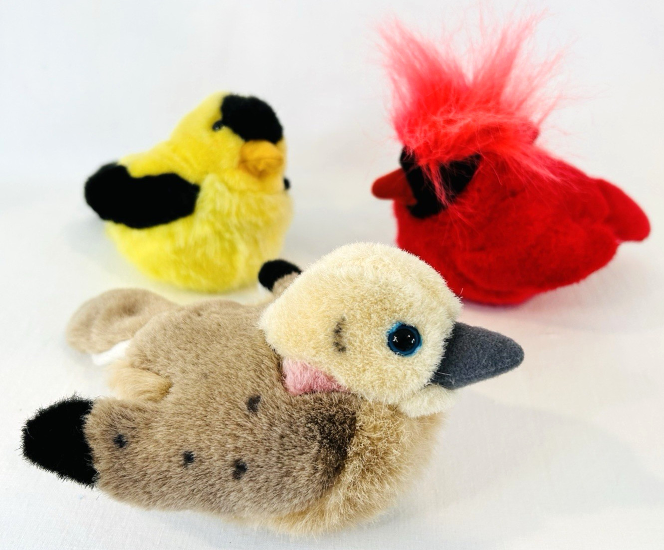 Wild Republic Audubon Plush Bird Mourning Dove Goldfinch Cardinal Lot of 3  READ
