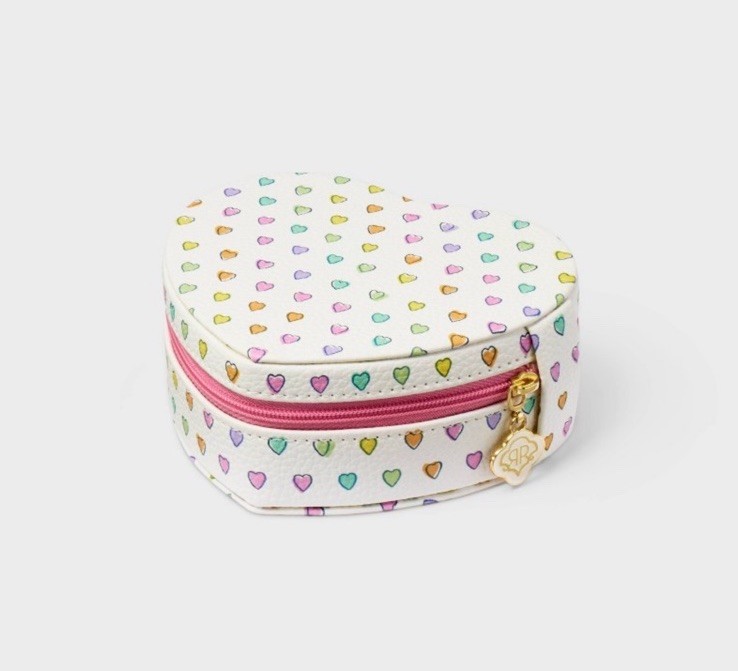 Roller Rabbit x Target Disco Hearts Wave Heart Shaped Jewelry Box White/Pink New