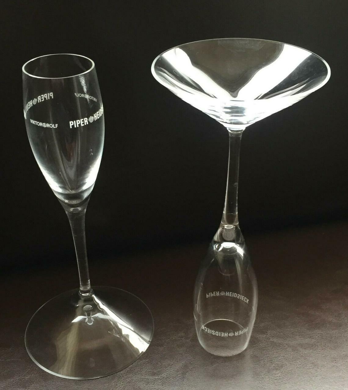 Piper Heidsieck Champagne Flute x 2 New VIKTOR And ROLF Upside Down Glasses RARE
