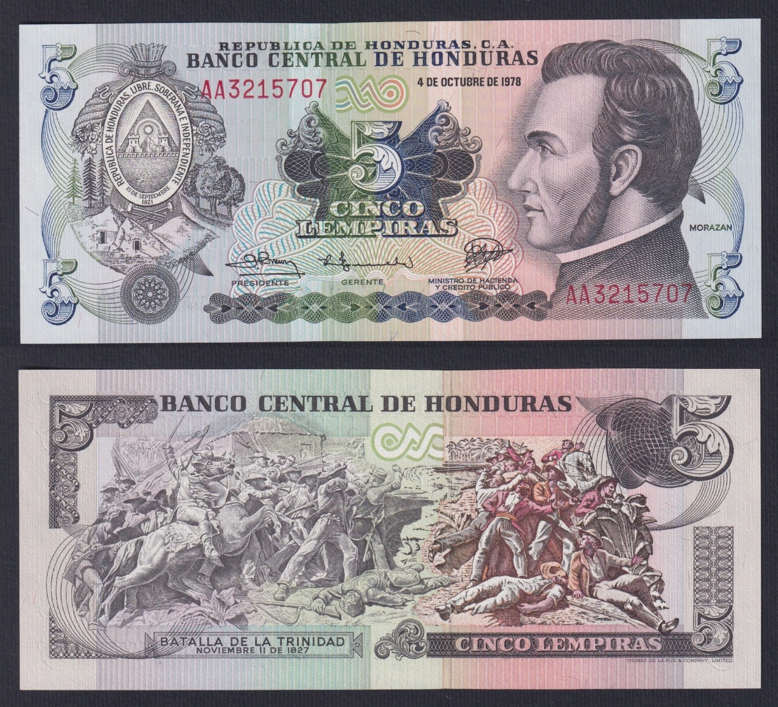 Honduras Banknote 5 Lempiras 1978 P.-63A FDS/UNC