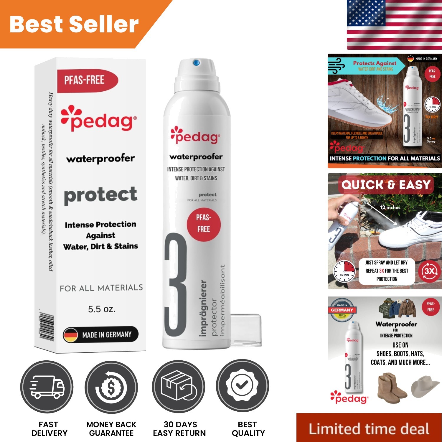 Quick-Drying Waterproofing Spray – Heavy-Duty Fabric Protector for Shoes & Tents