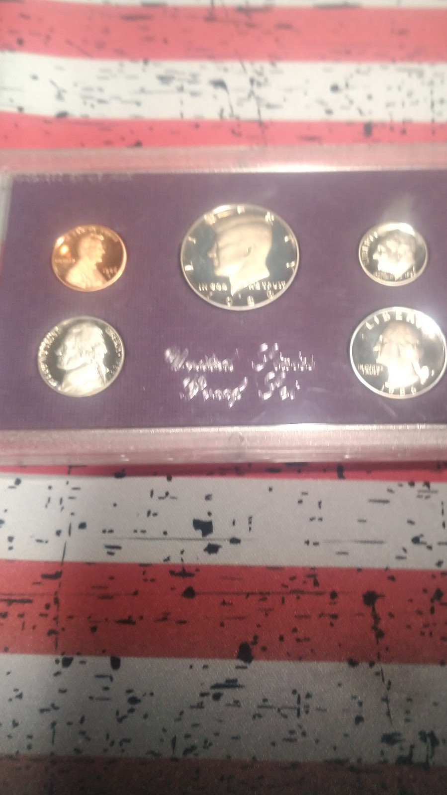 U.S. Mint 1986 Proof Set San Francisco Kennedy Half Dollar Original Holder