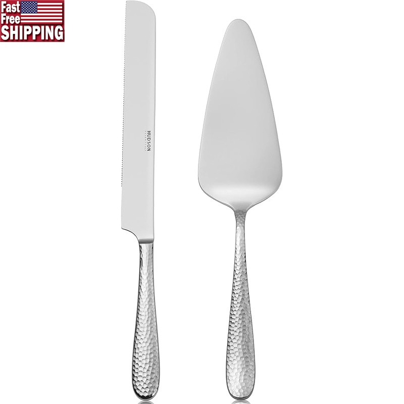 Stainless Steel Cake Serving Set 12in Knife & Server Elegant Mirror Finish New