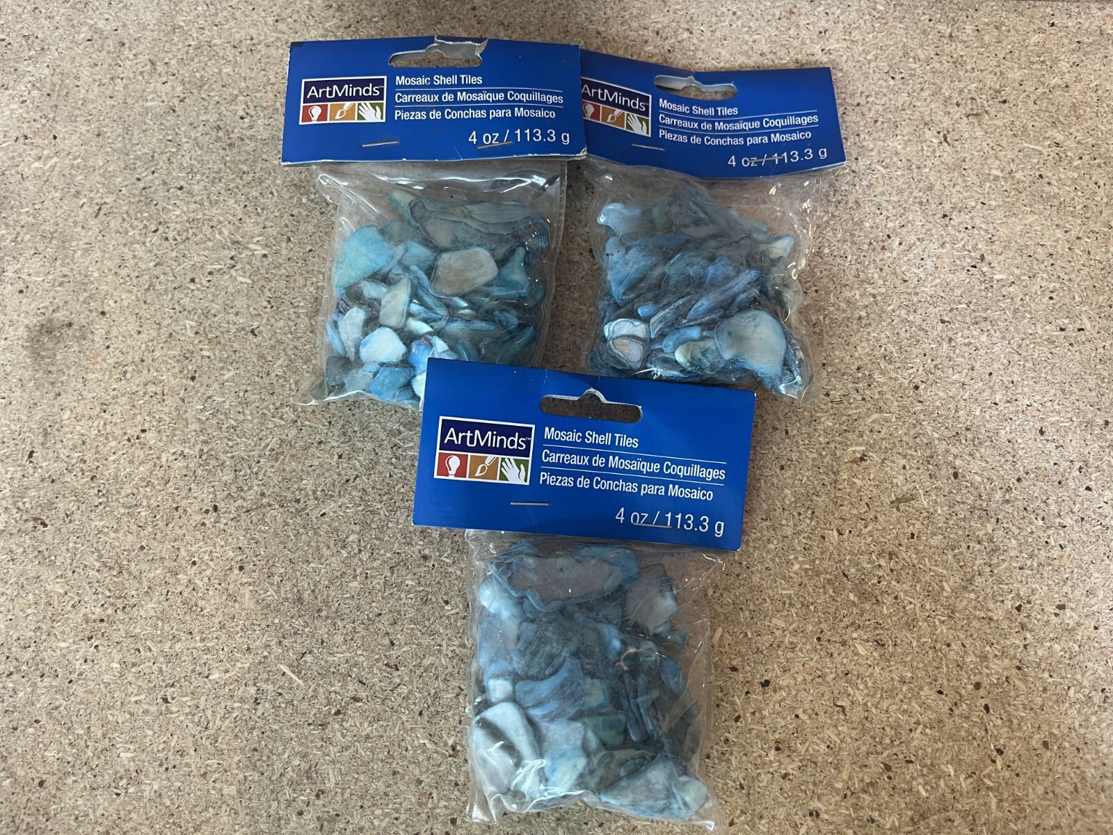 ARTMINDS MOSAIC SHELL TILES 4 Oz Lot Of 3 Bags C21
