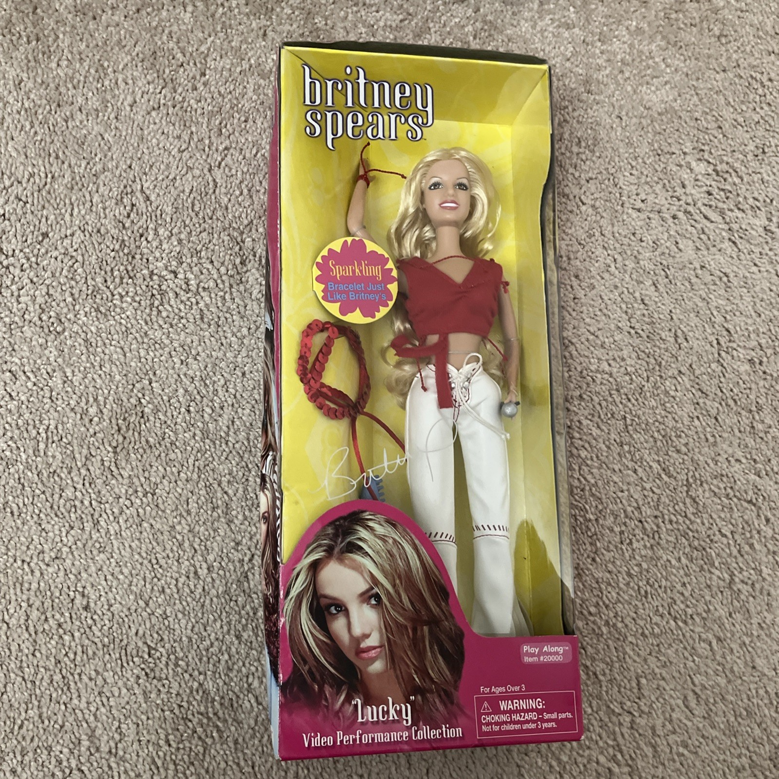 Vintage Britney Spears 2001 Lucky Video Performance Doll Wristband New VTG Y2K