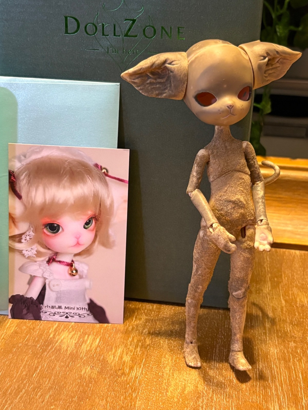 Doll zone Mini Kitty BJD, pre loved, as-is (needs rehab)