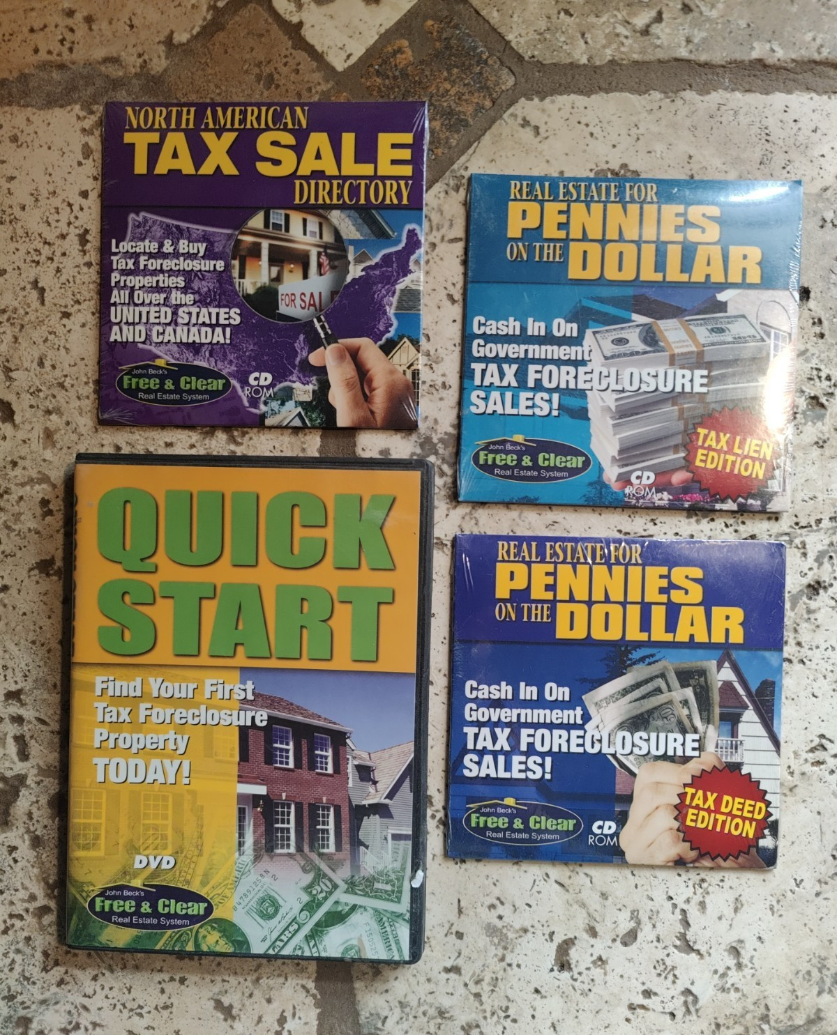 John Becks Quck Start Free And Clear Real Estate System 1 DVD 3 Sealed CD Roms