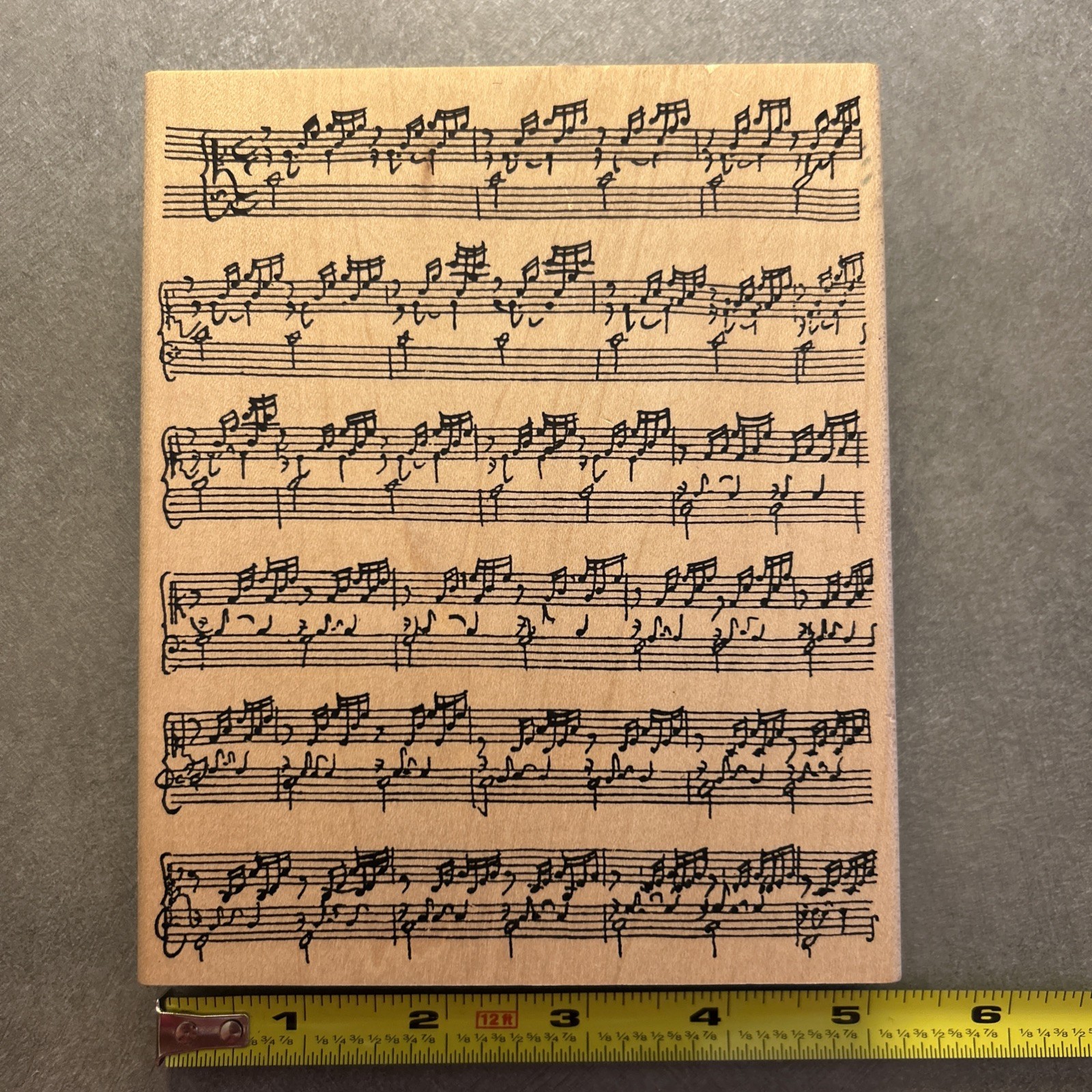 Judikins Large 5x6 Background Music Notes Wood Mounted Rubber Stamp 2104J