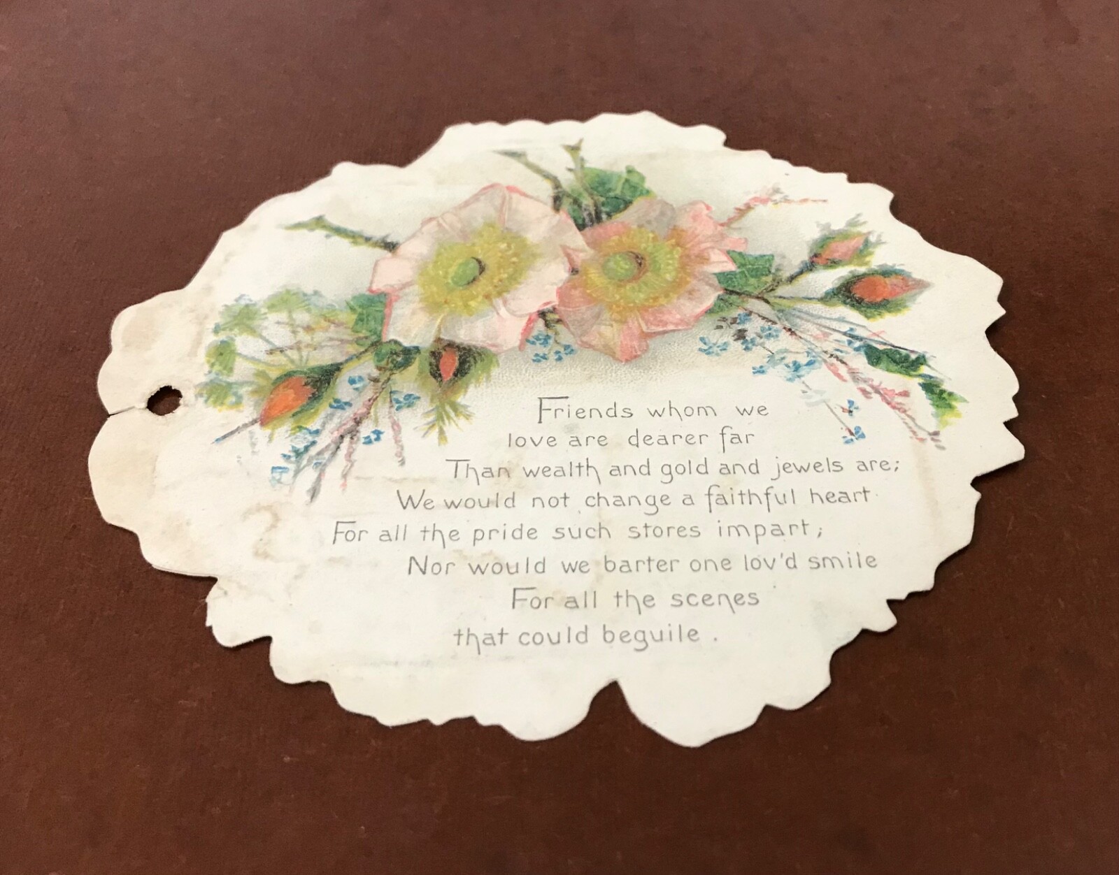 Antique Victorian Card to Friends