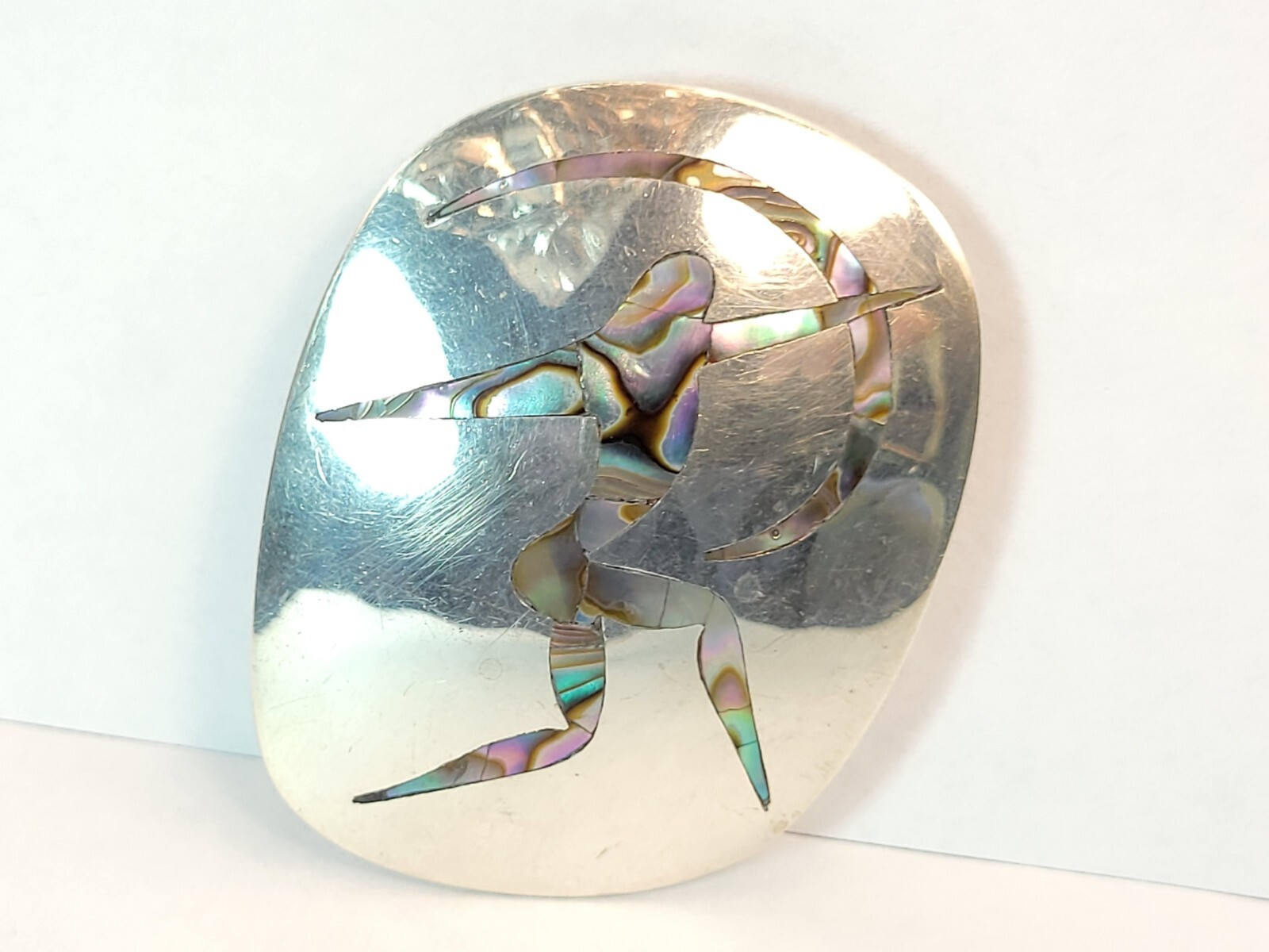 Abalone Archer Large Pendant Sterling Silver 925 Brooch Pin