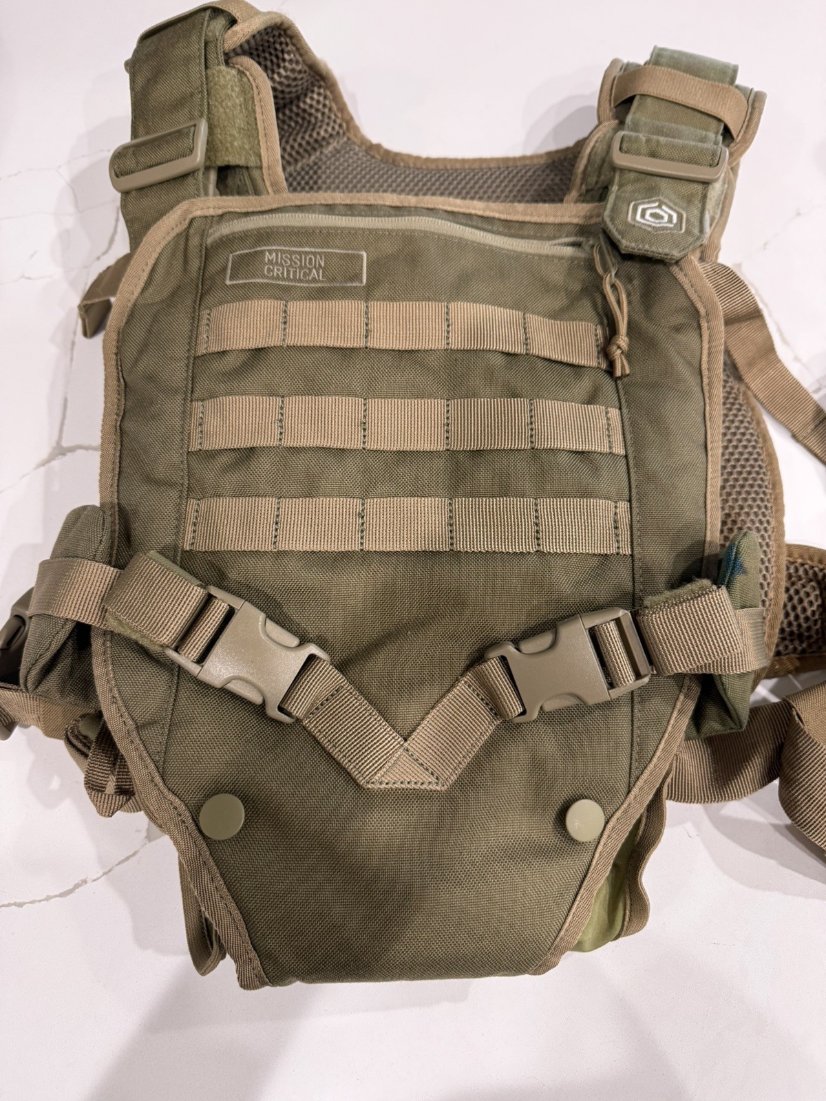 Mission Critical Tactical Baby Carrier Padded Mesh Green 10410C