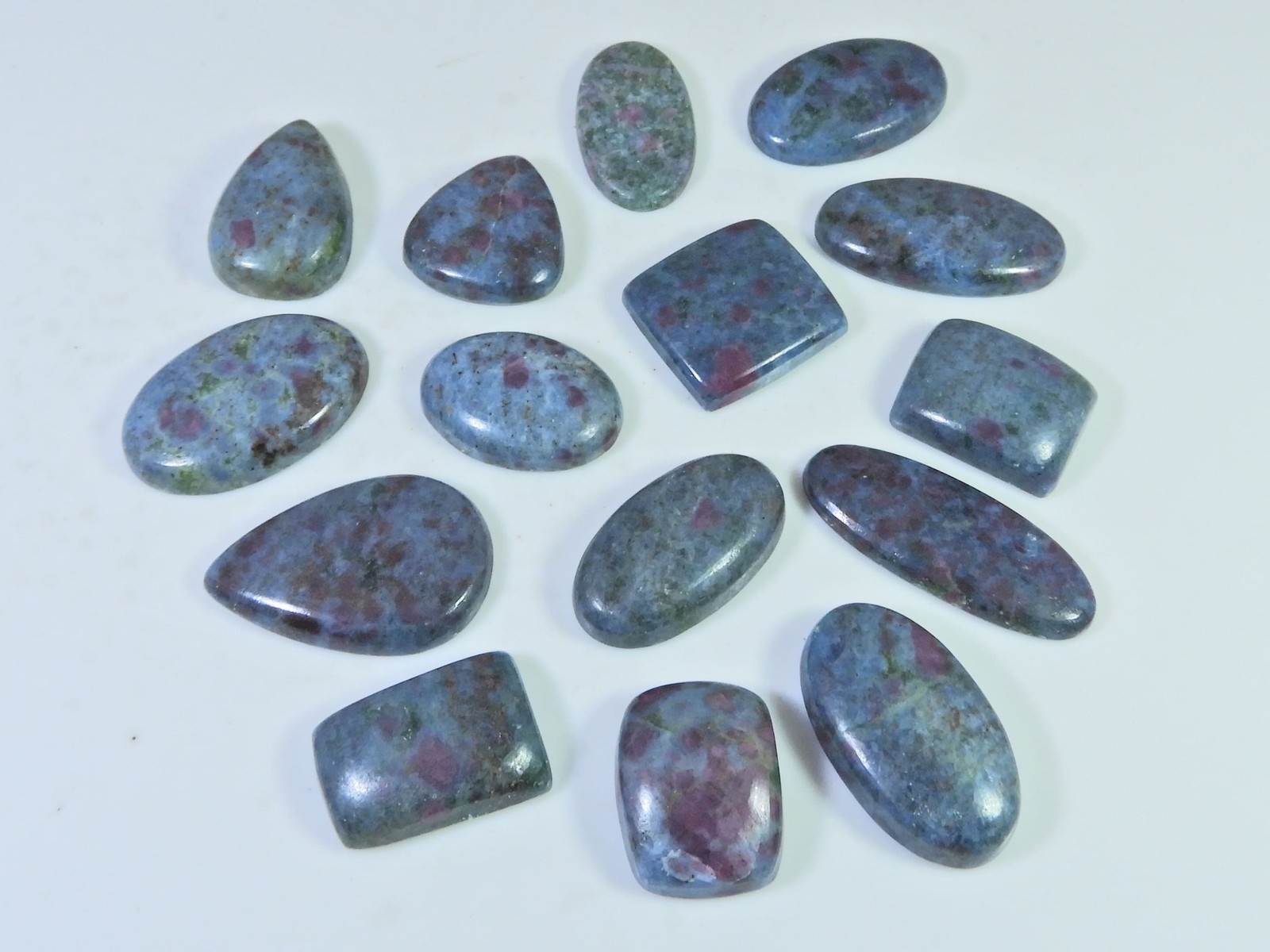 340Cts. Natural Ruby in Kyanite Mix Cabochon Loose Gemstone 15 Pcs Lot