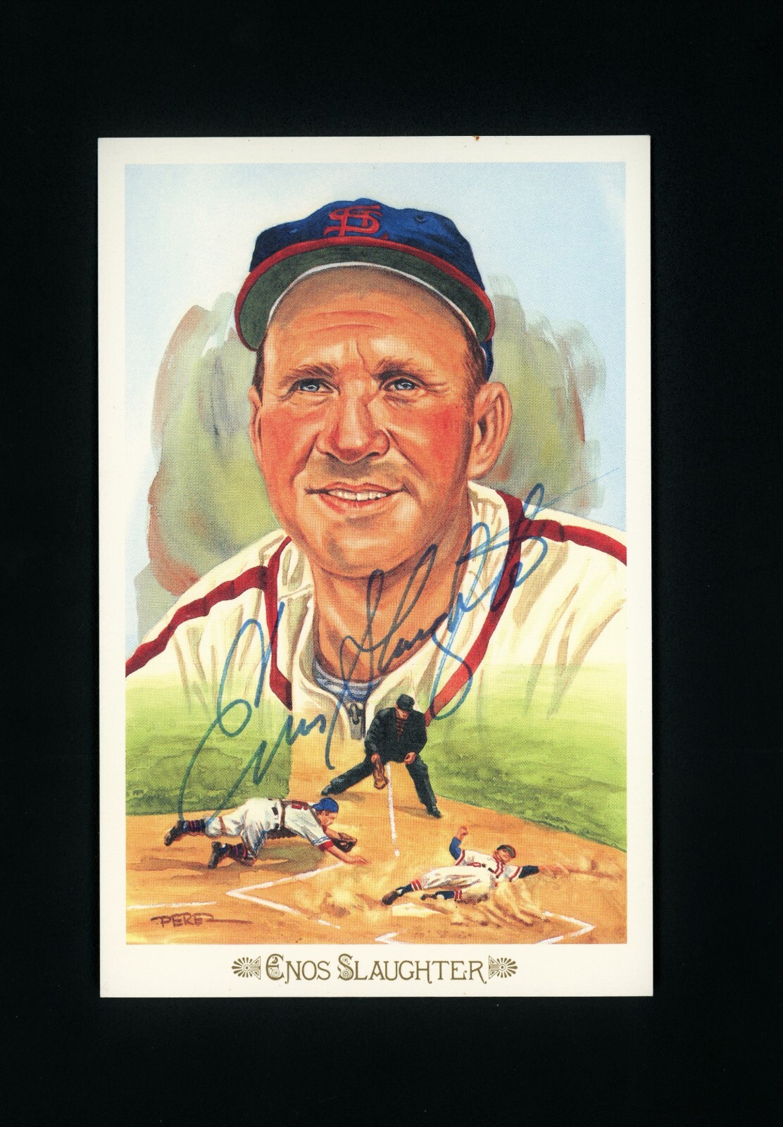 Enos Slaughter Autographed Hall of Fame Post Card