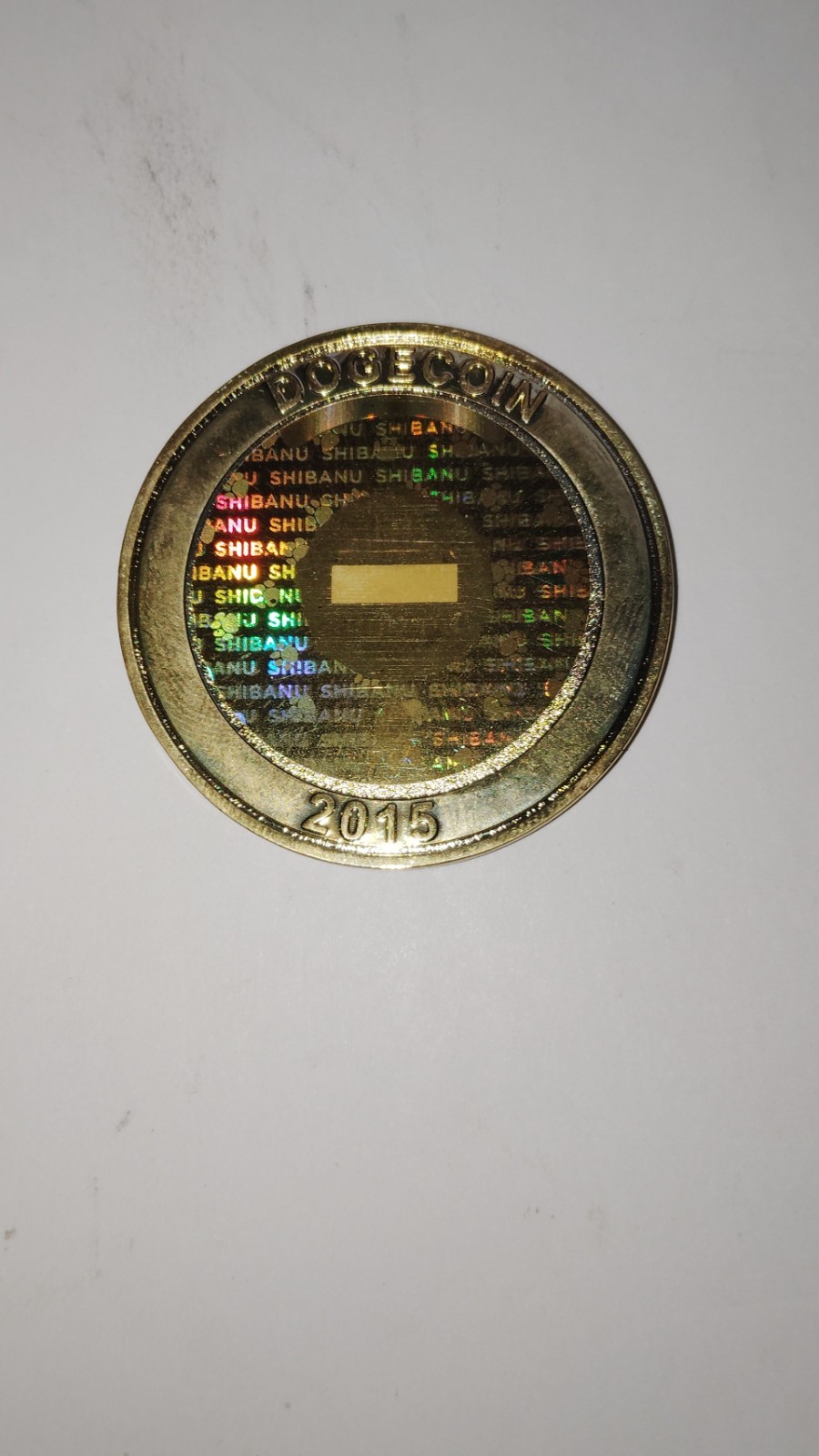2015 Shibanu Dogecoin Physical 50,000 DOGE Gold color Coin like Casuscius