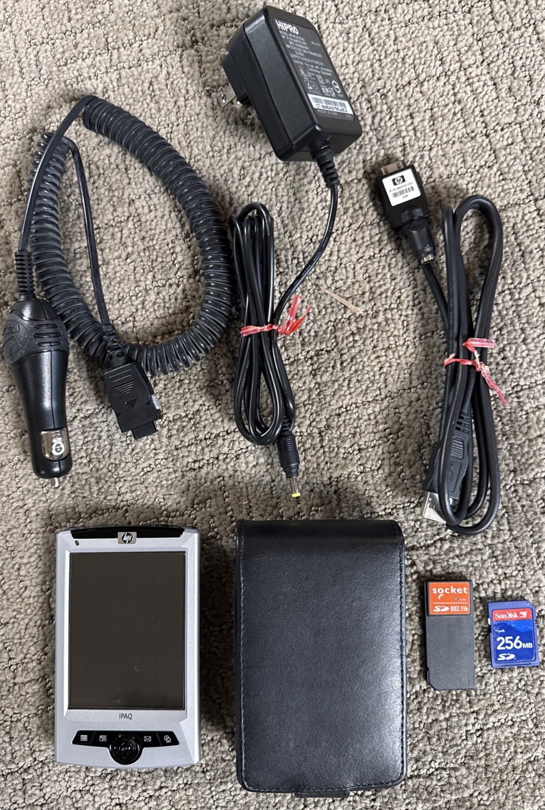 HP IPAQ RZ1715 Pocket PC PDA Microsoft w Case SD Card WiFi Adapter Charger Mint