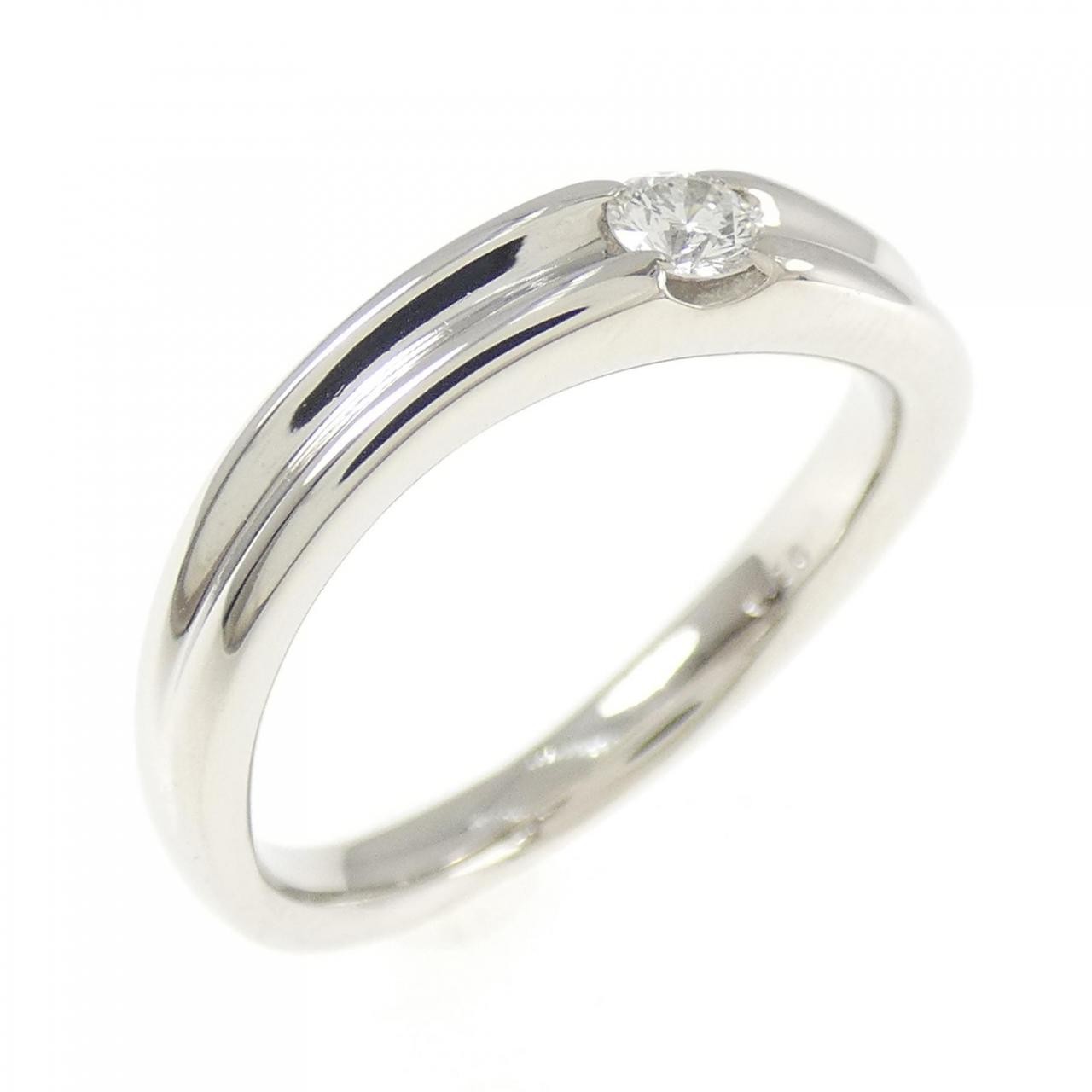 Authentic PT950 Solitaire Diamond Ring 0.10CT #260-007-958-8935