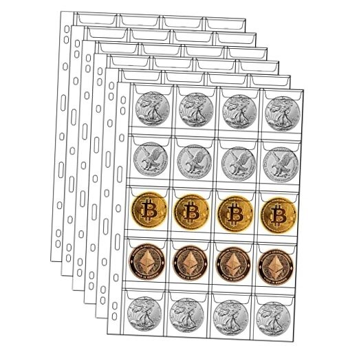  200 Pocket Coin Pages for Collectors, Standard 9-Hole Coin MU-QBC-HYJ816