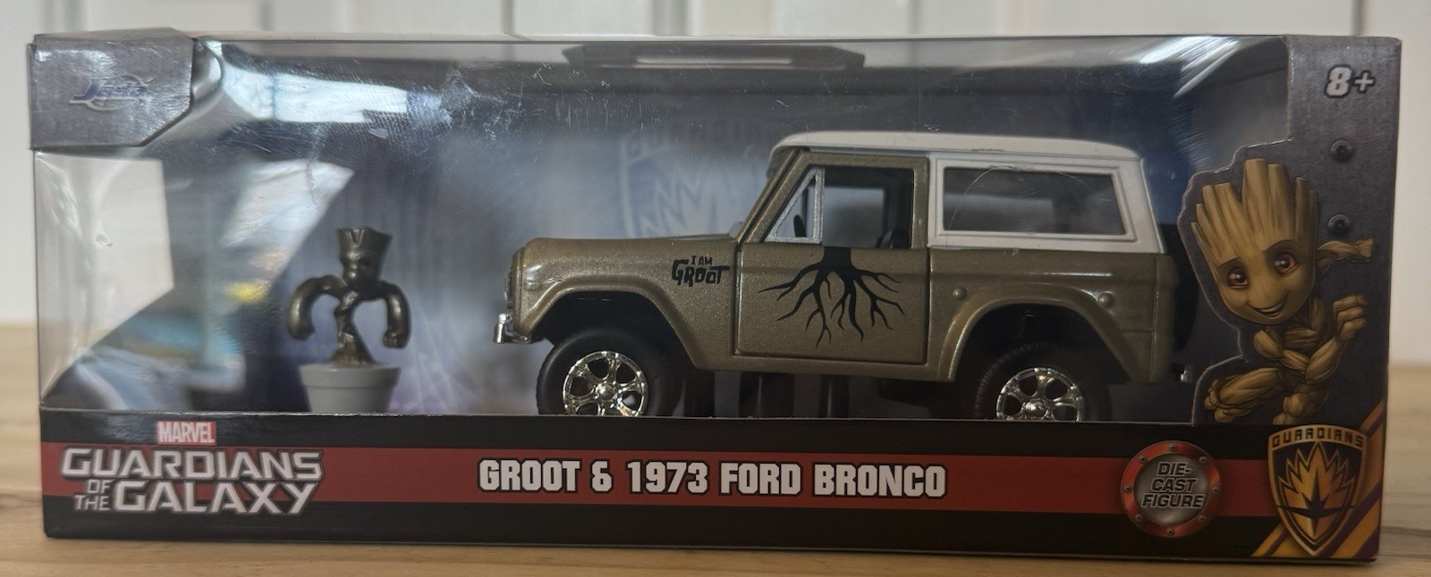 Jada 1:32 1973 Ford Bronco W/ Groot Figure Guardians Of The Galaxy NIB