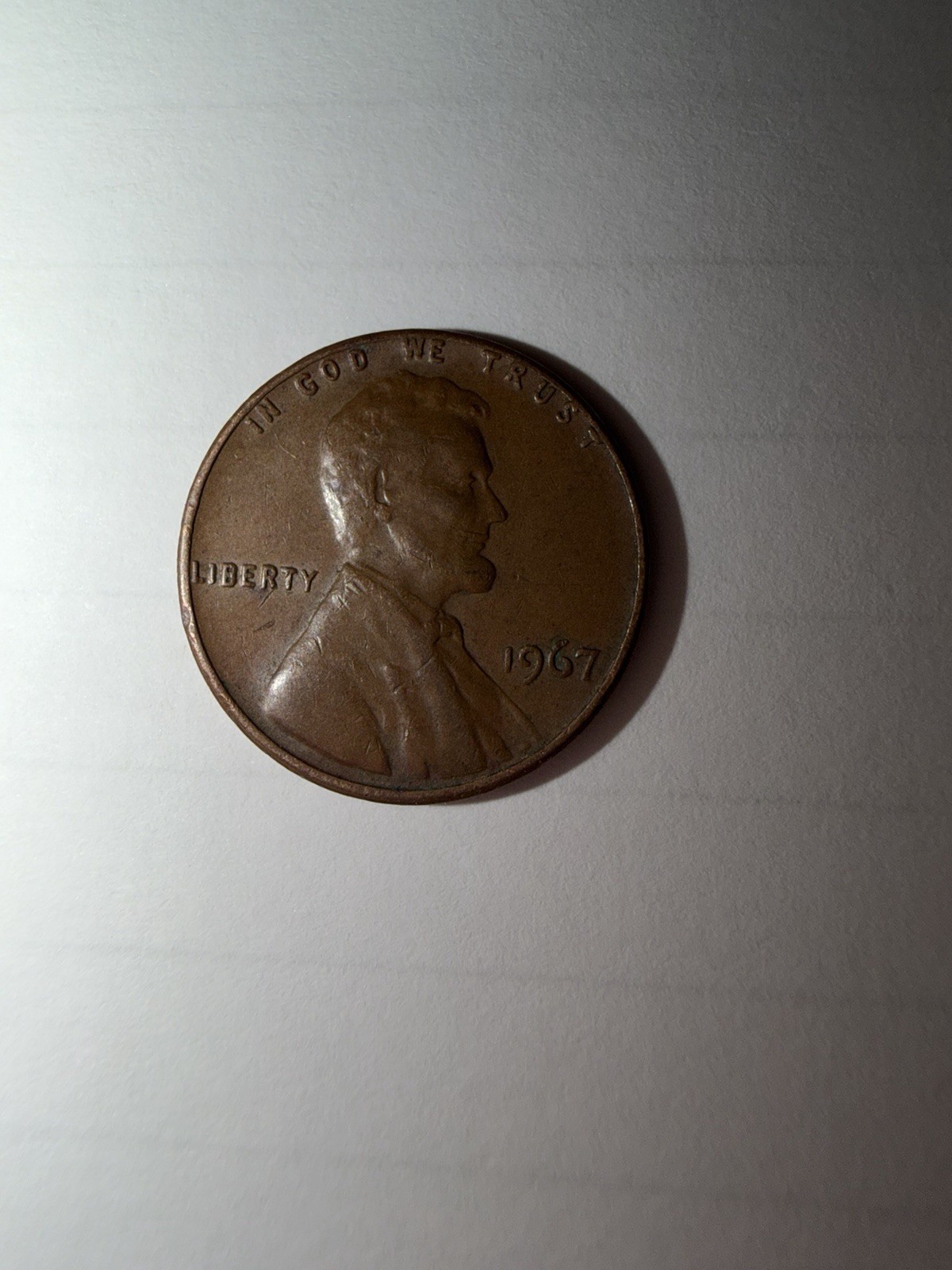 MISPRINT RARE 1967 NO MINT, NO UPPER RIM