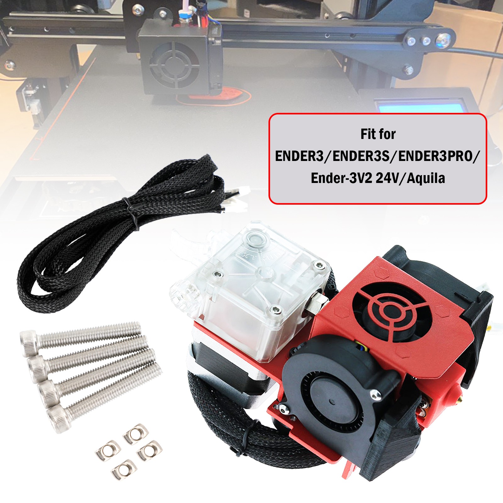 Upgraded Transparent Extruder Direct Drive Extruder for ENDER3 Aquila 24V