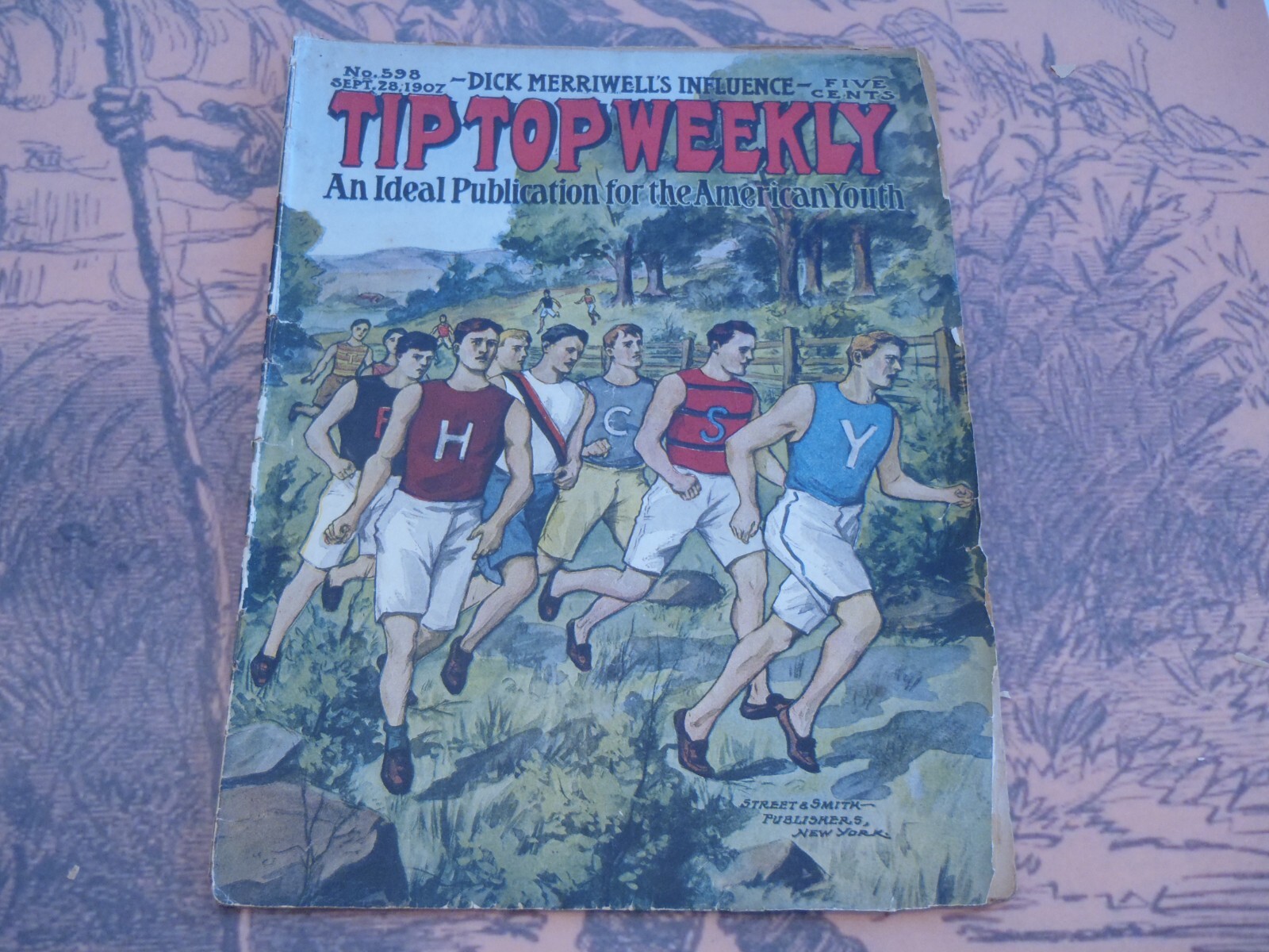 YALE TRACK TEAM TIP TOP WEEKLY #598 STREET & SMITH DIME NOVEL FRANK MERRIWELL