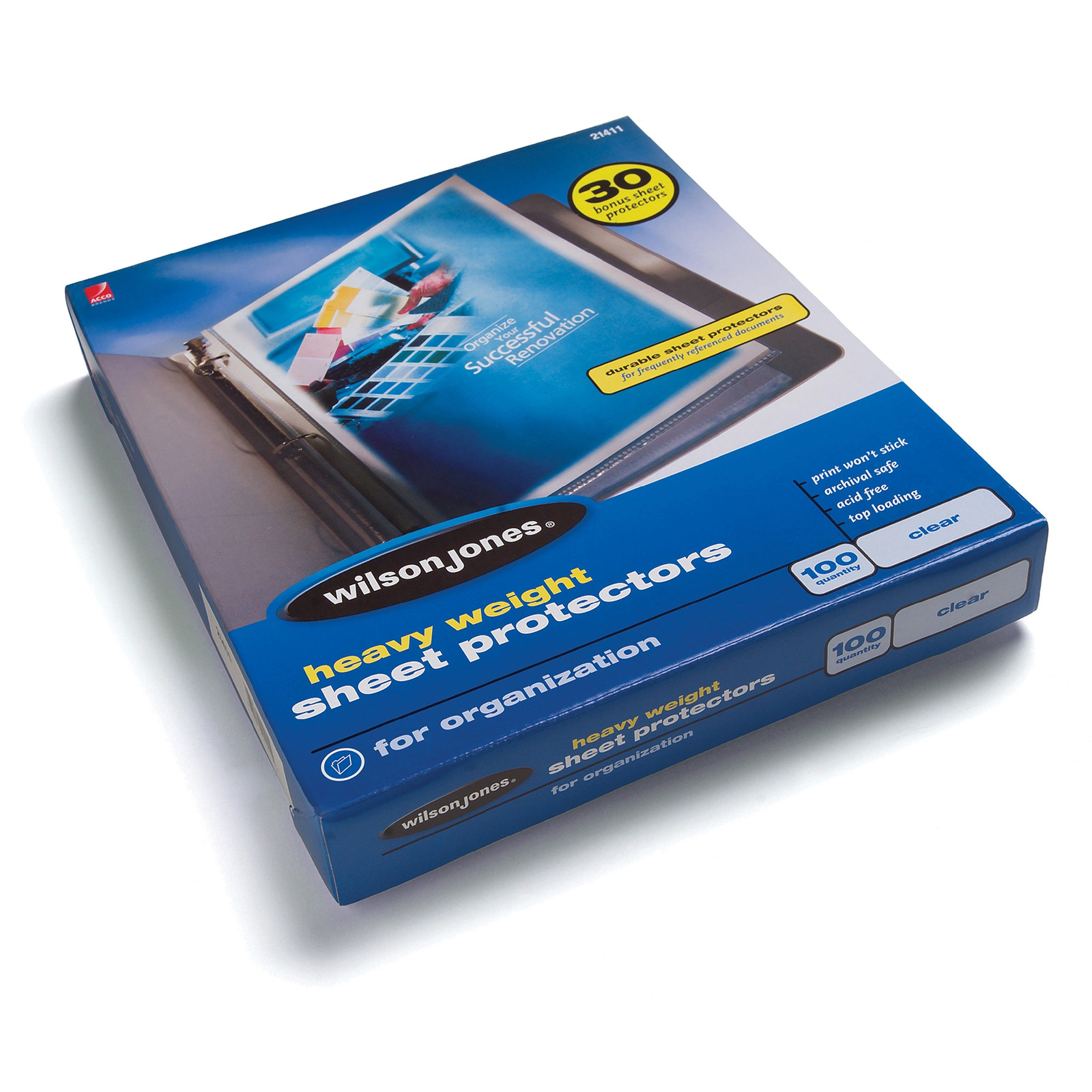 Sheet Protectors, Heavyweight, 3.3mil, Letter-Size,100/BX,CL