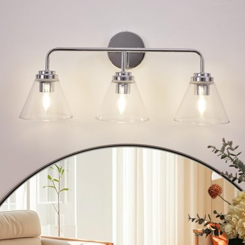  Vanity Lights for Bathroom 3 Light - Bathroom Light Fixtures 3-Light Chrome