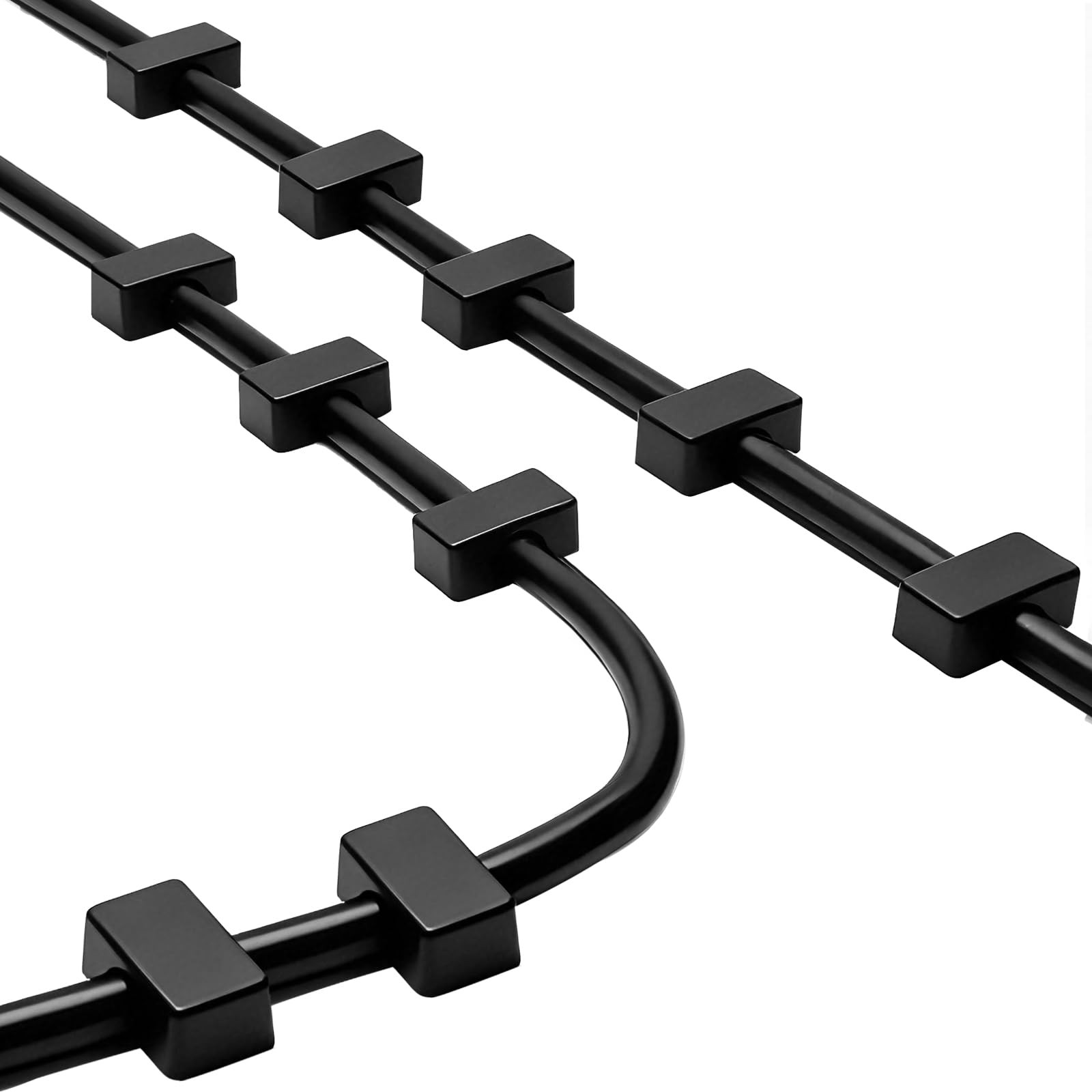 10 Pack Magnetic Cord Holder, Cable Clips - Strong Magnet Wire Black 