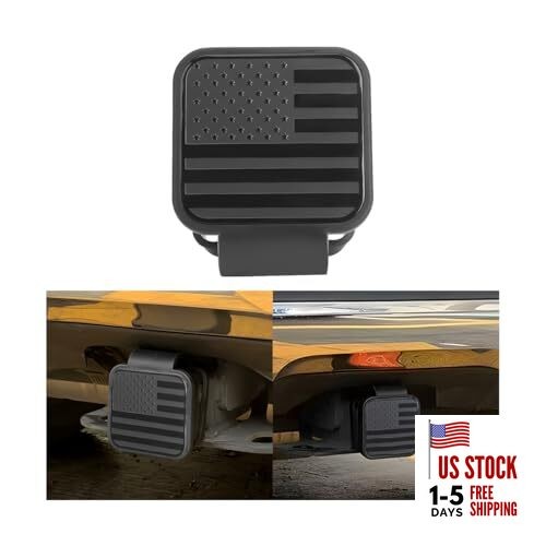 Trailer Hitch Cover for 2" Receiver, Rubber American Flag Tow Hitch Cover Tube 