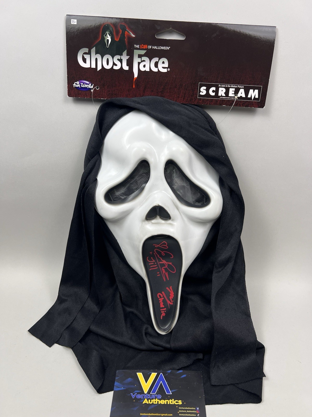 Emma Roberts, Rory Culkin Signed Ghost Face Fun World Scream Mask w/ JSA WITNESS