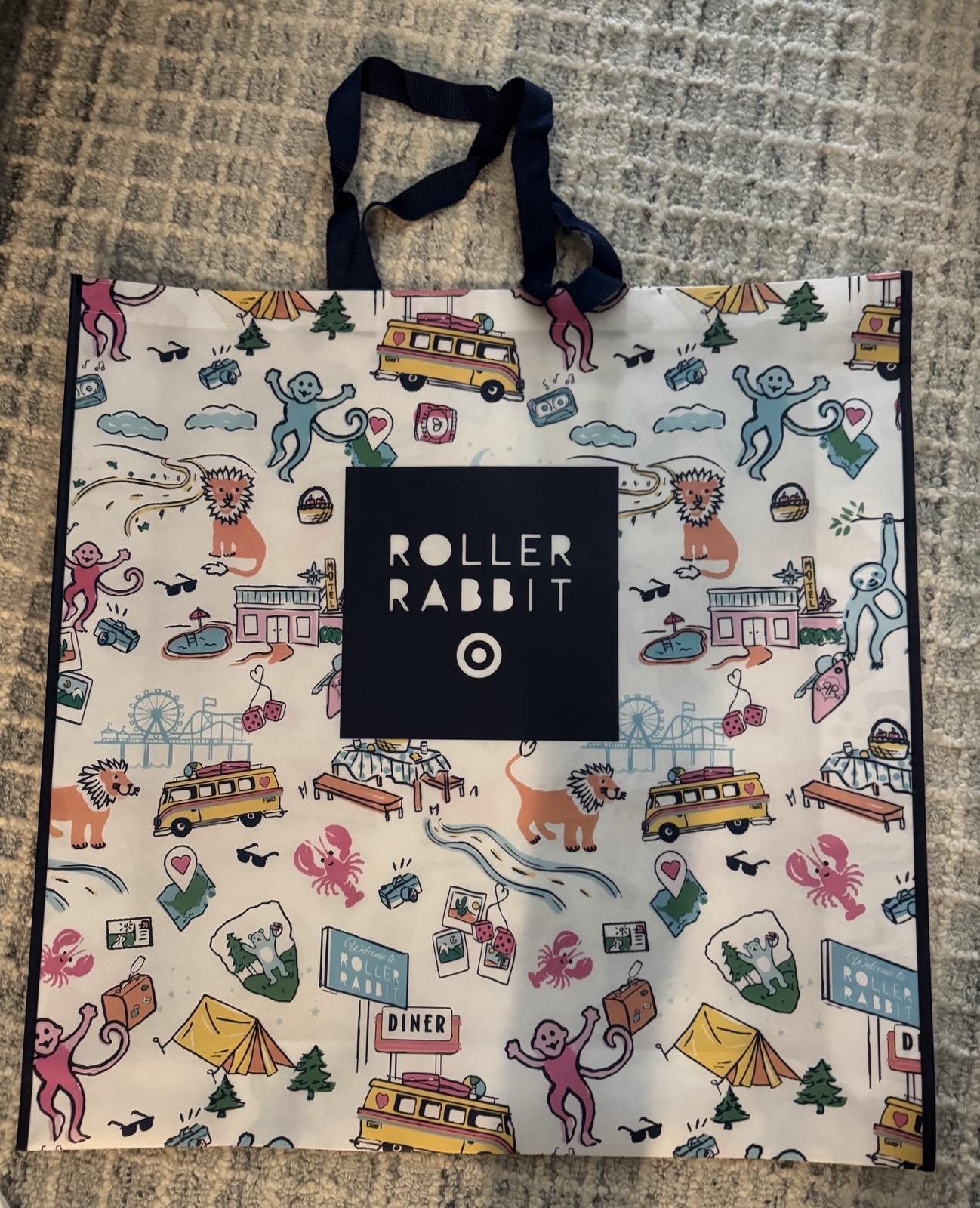 Roller Rabbit x Target Foldable Reusable Shopping Bag Multicolor Exclusive 