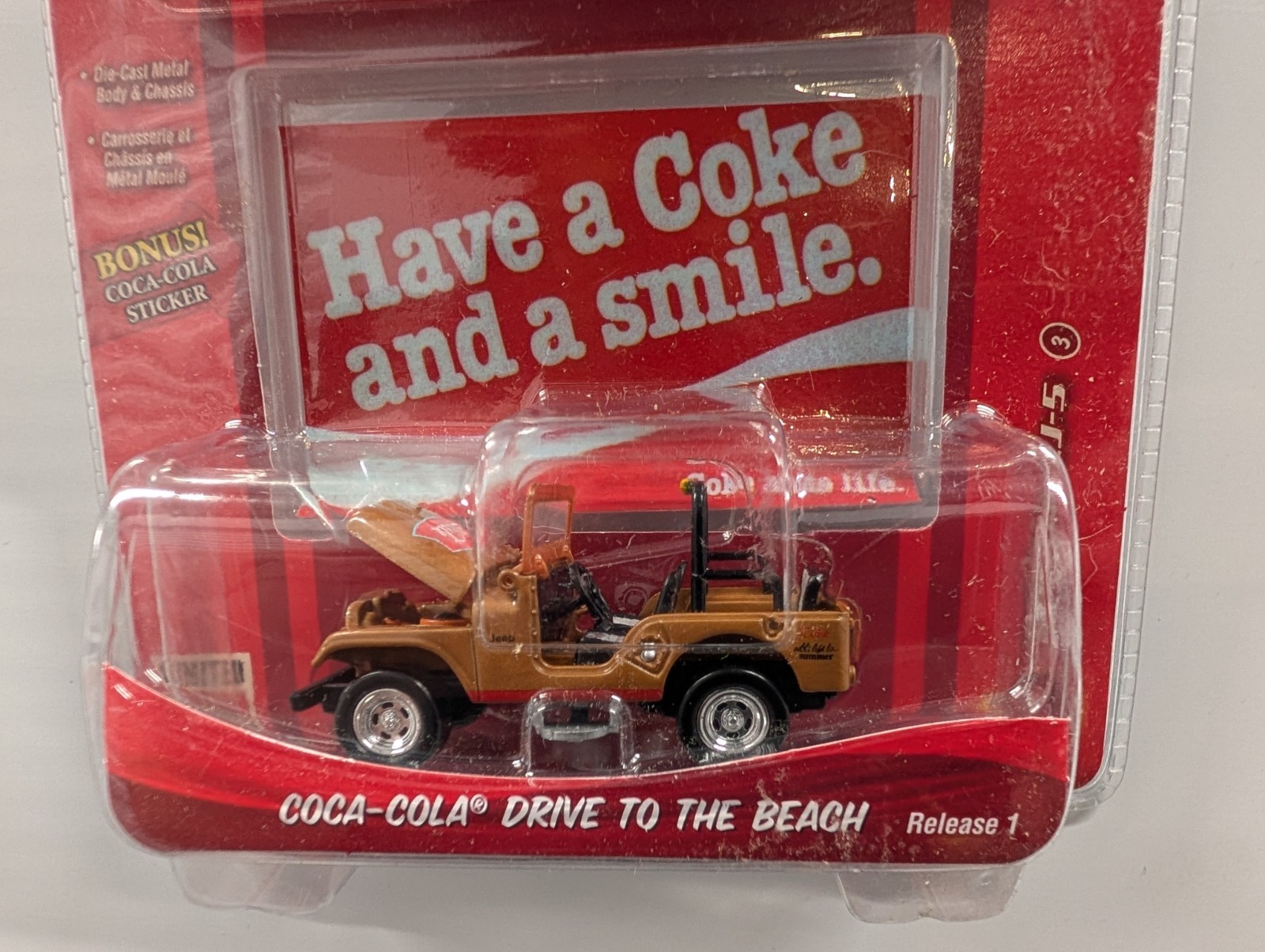 1966 Jeep CJ5 - 2006 Johnny Lightning Coca-cola Drive To The Beach - Red