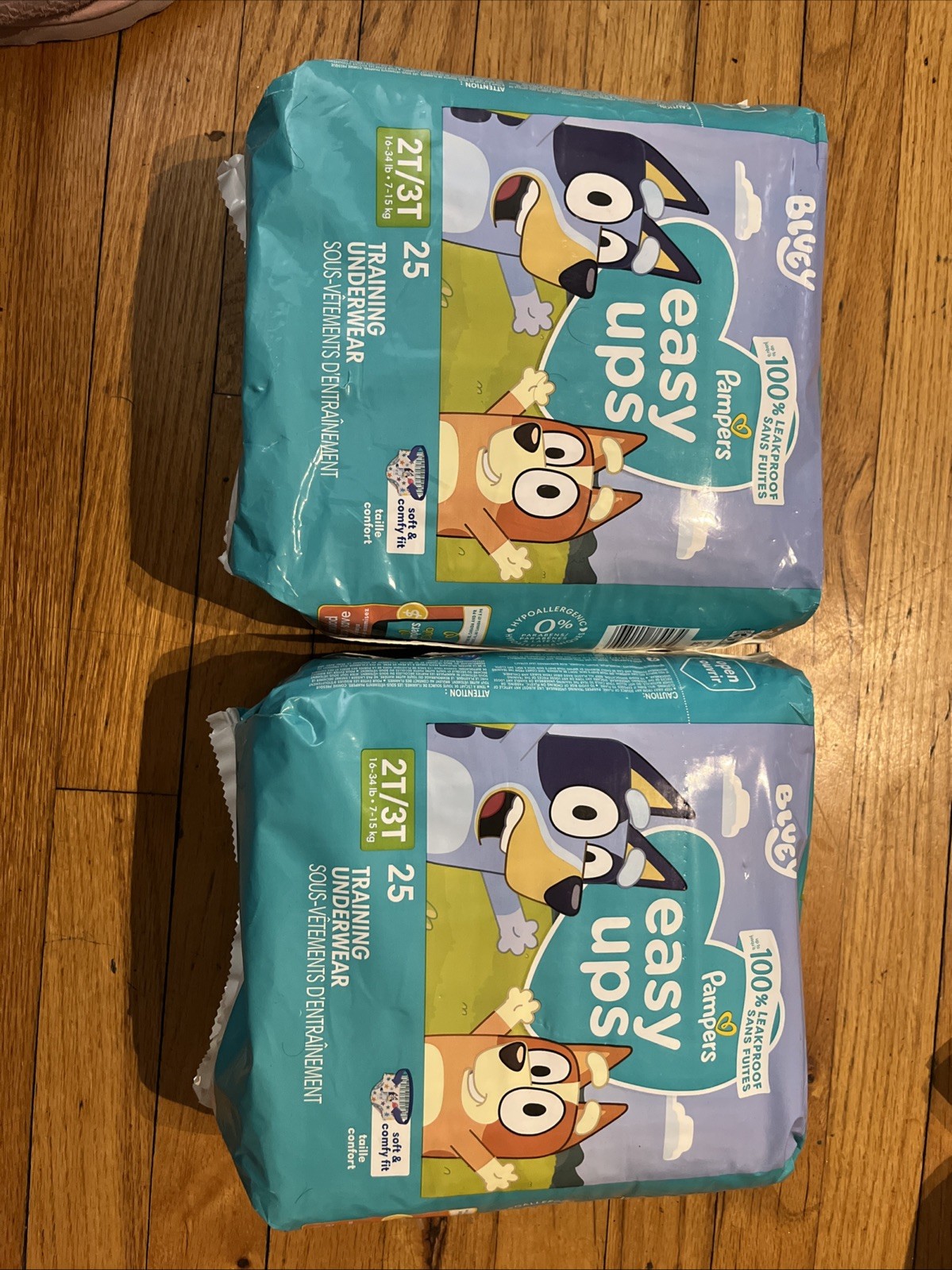 Pampers Easy UPS Bluey Training  Pants 2t/3t 2 Pack Of 25ct Each