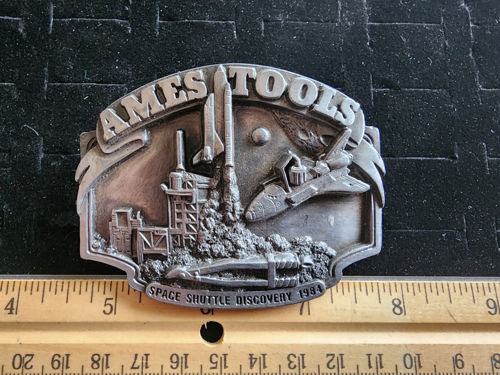 Vintage Belt Buckle Ames Tools Space Shuttle Discovery 1984 New Never Worn