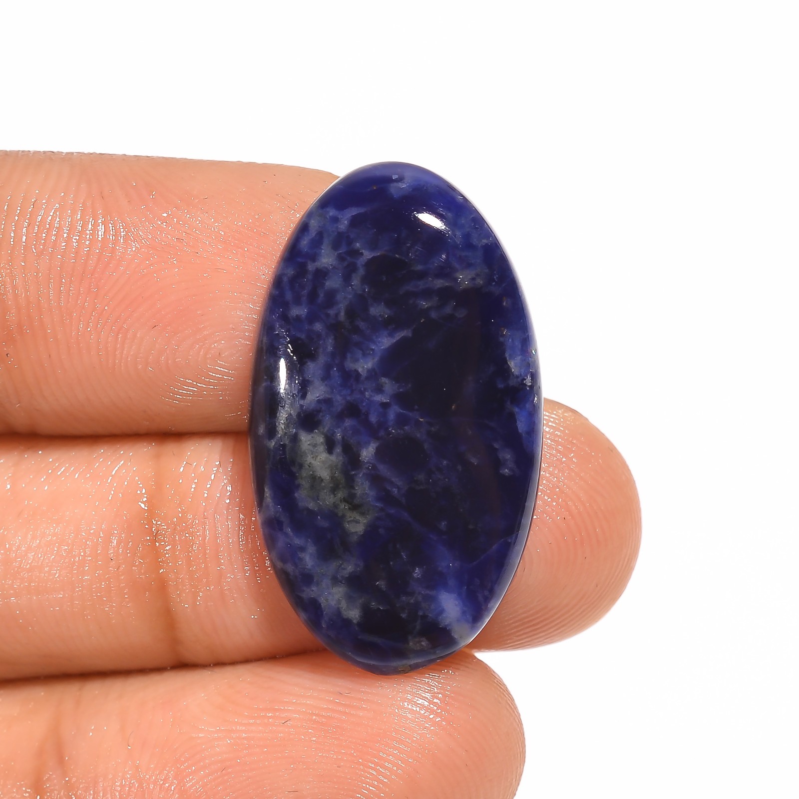Natural Sodalite Oval Shape Cabochon Loose Gemstone 13.5 Ct. 27X15X5 mm A-1594