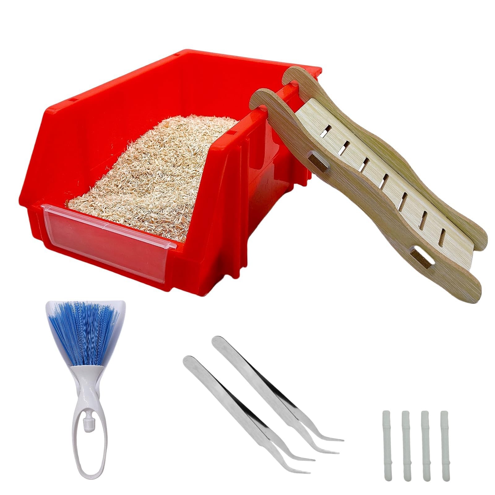 Reptile Digging Box Plastic Leopard Gecko Burrowing Habitat Hide Box with Woo...