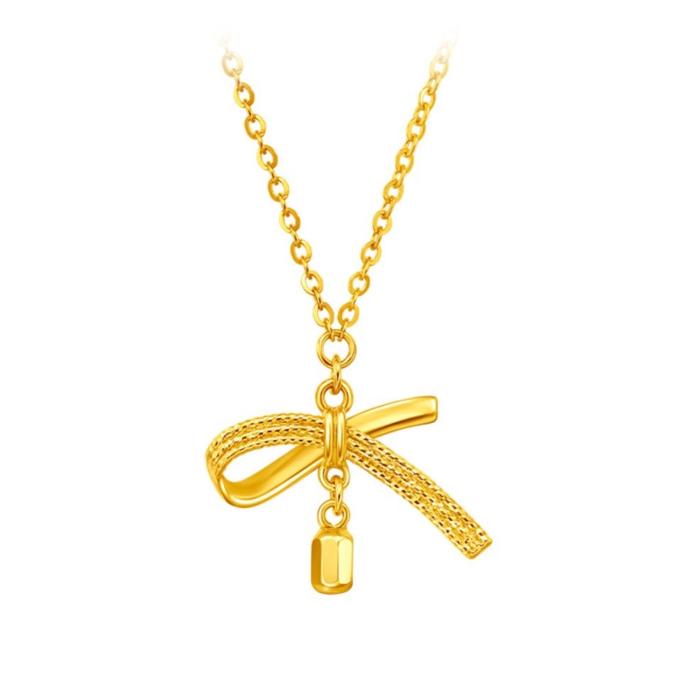 Bow Tassel Bean Necklace Fashion for Women