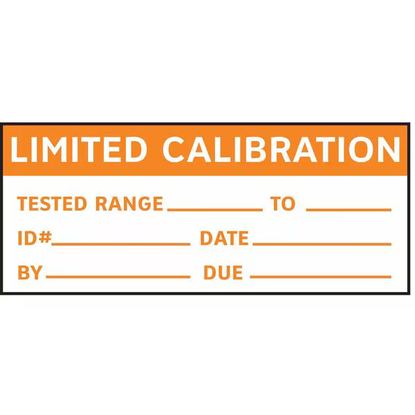 Stranco Calibration Label, ENG, Orange/White, PK350 TC-21010 Stranco TC-21010