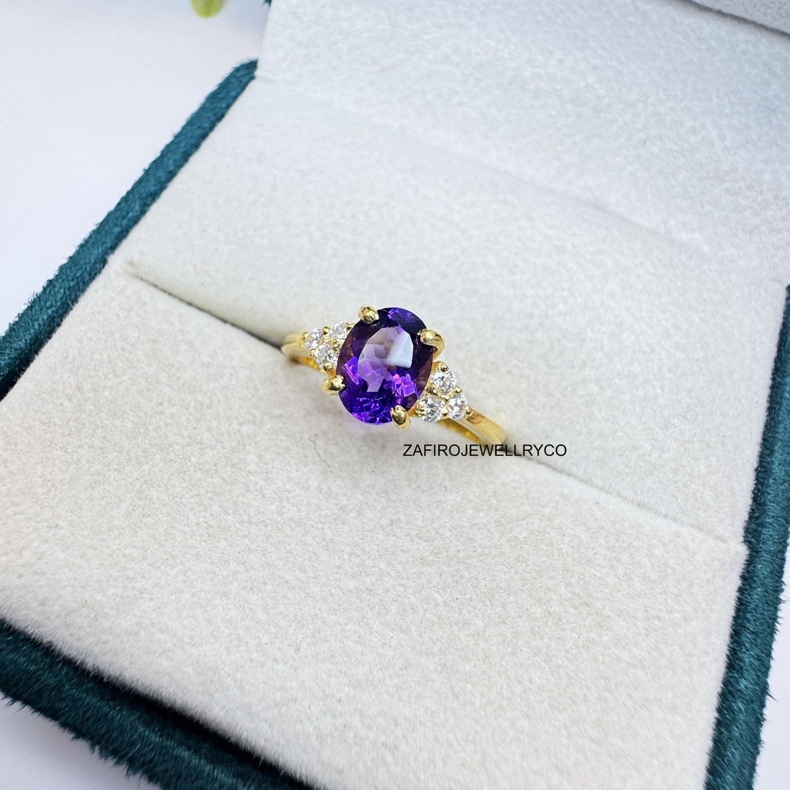 Natural Amethyst Ring, Stackable Ring, February Birthstone, 925 Sterling Silver