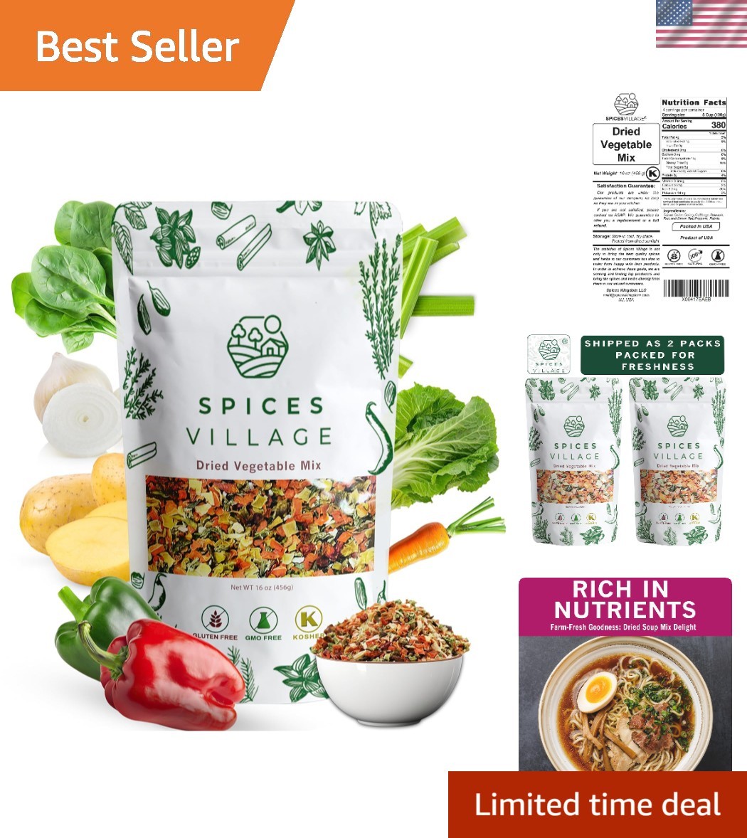 Dried Ramen Toppings, 32 oz, Dehydrated Vegetables Mixed Vegetables Flakes, M...