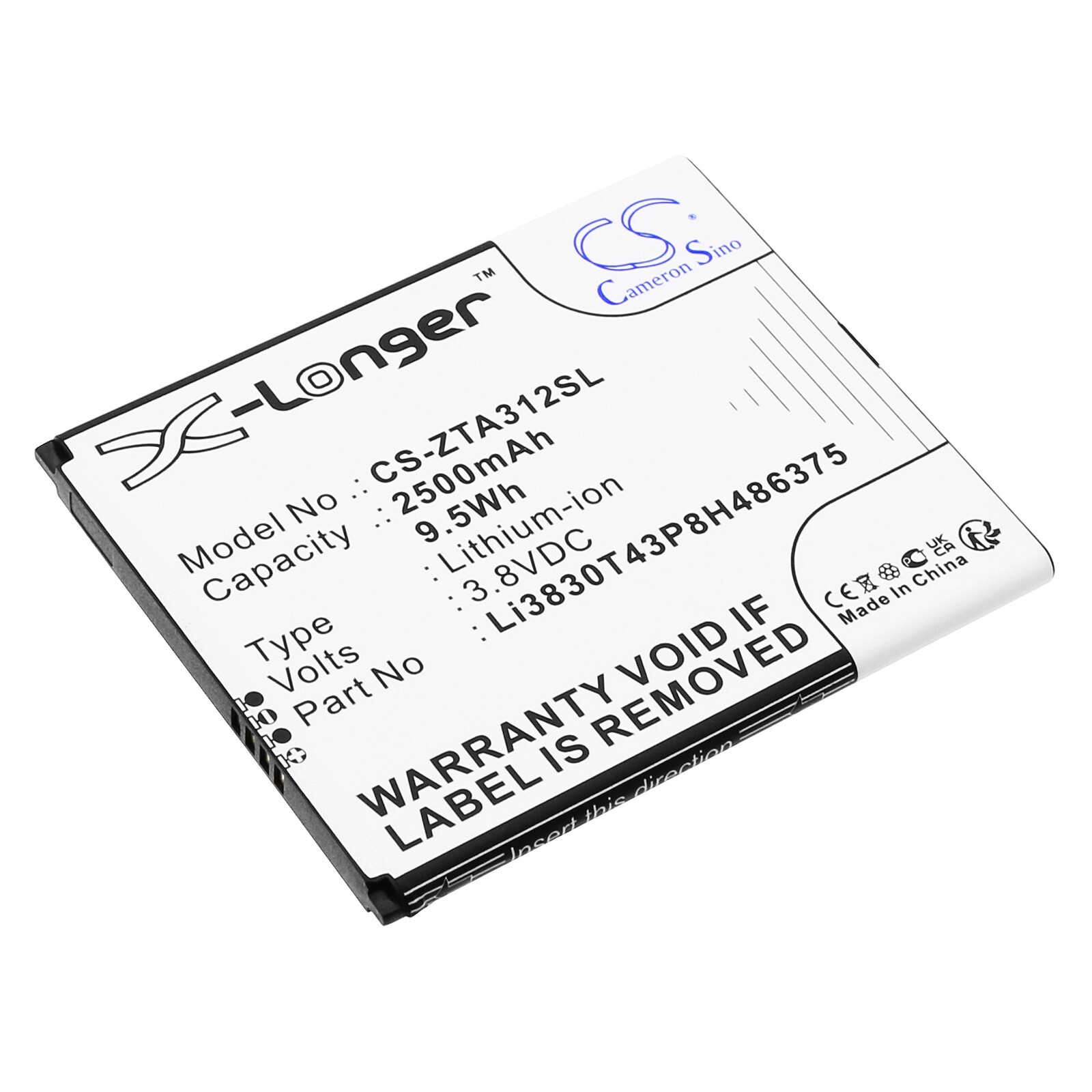 BATTERIE 2500mAh Type Li3830T43P8H486375 For ZTE Blade A31 2021