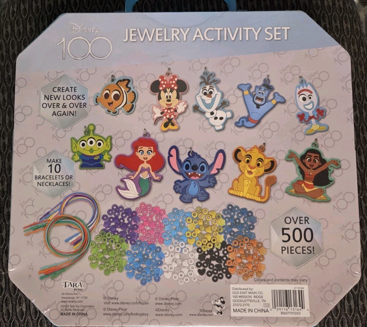 DISNEY 100 Jewelry Activity Set 500 Pc. Charms, Cords, Beads New Sealed. 