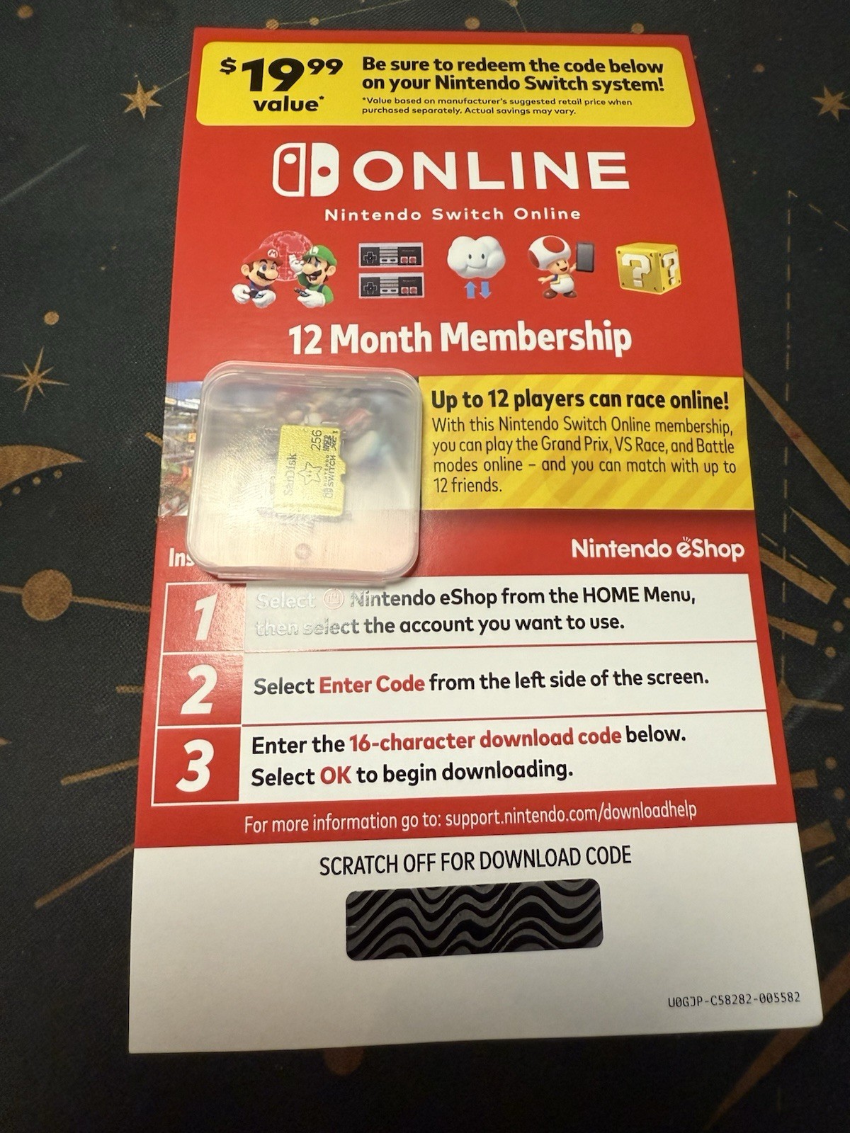Nintendo Switch Online 12 Month Membership +256GB MicroSDXC