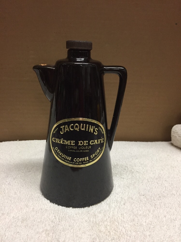 Vintage Jacquin's Creme De Café Liqueur Coffee Pot Shaped Bottle
