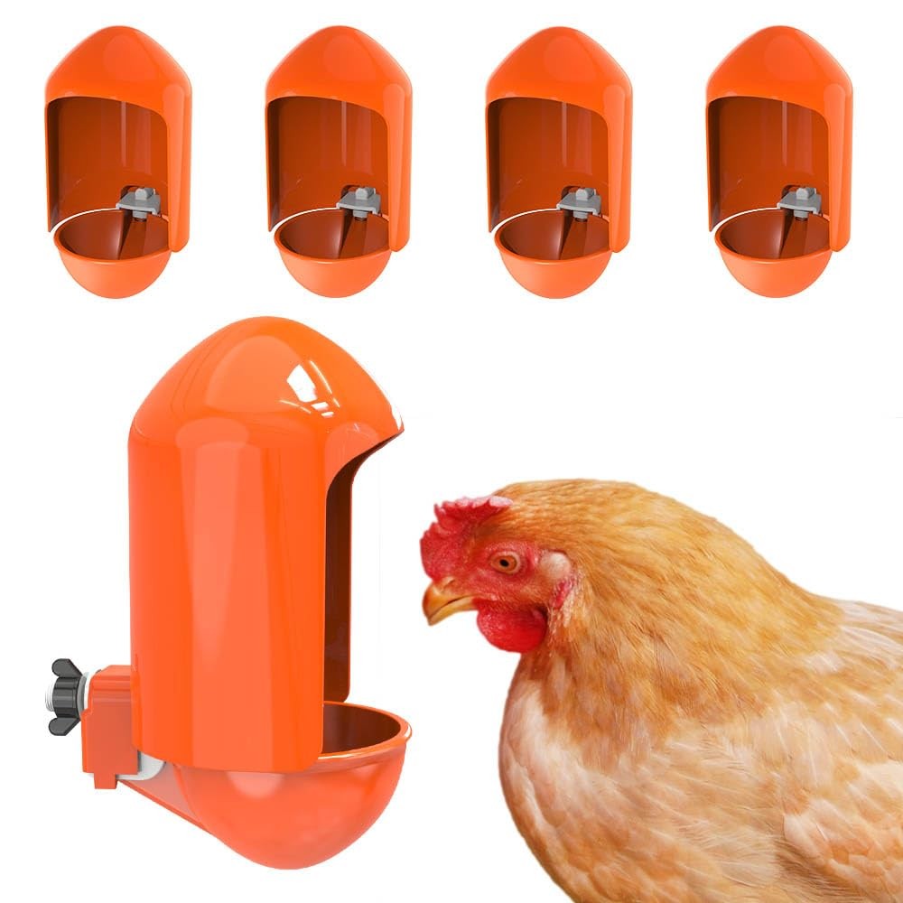 Large Chicken Waterer Cups Automatic with Anti-Roosting Cover | Poultry Water...