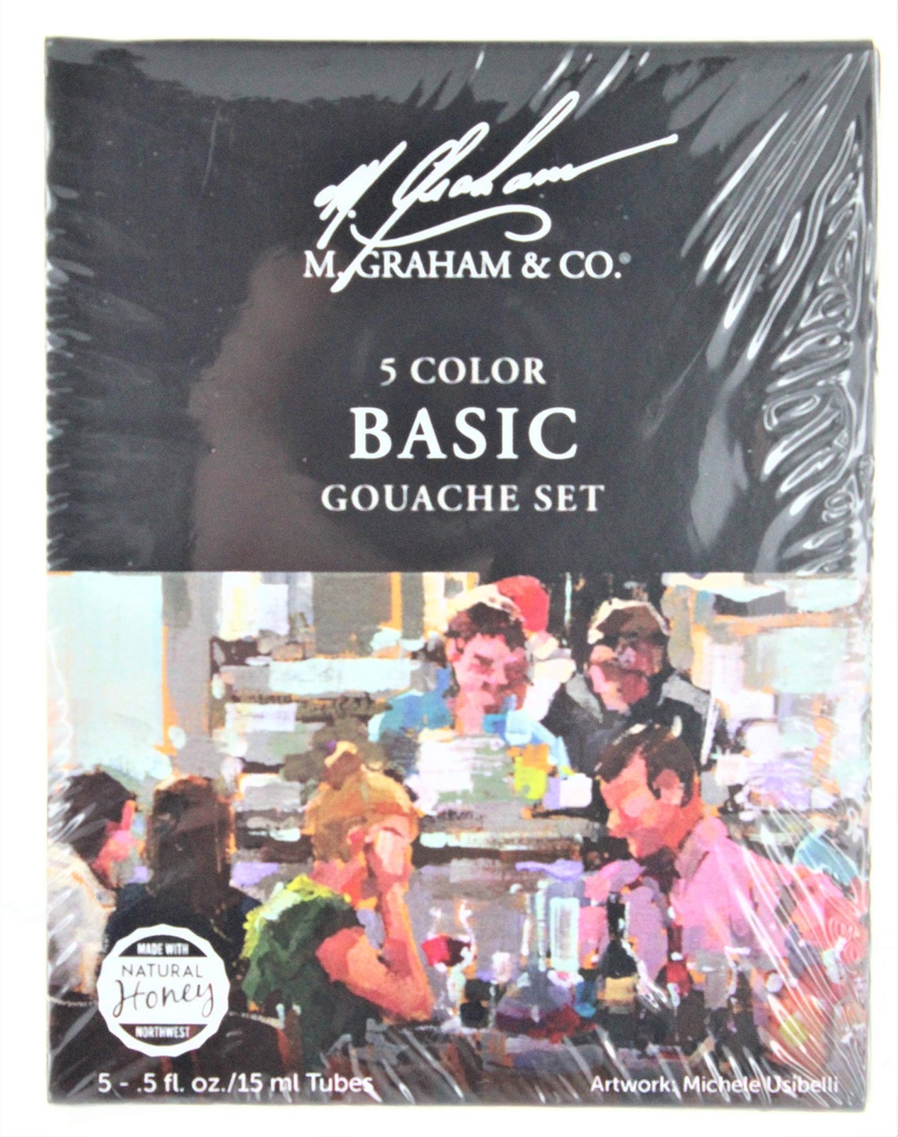 M. Graham 1/2-oz 5-Color Gouache Paint Primary Set Lightfast Pigments