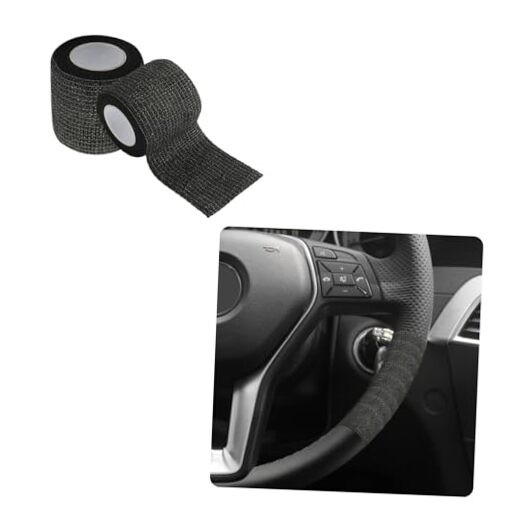 2PCS Steering Wheel Wrap Sweat-Absorbing Anti-Slip,14.76Ft Self-Adhesive 