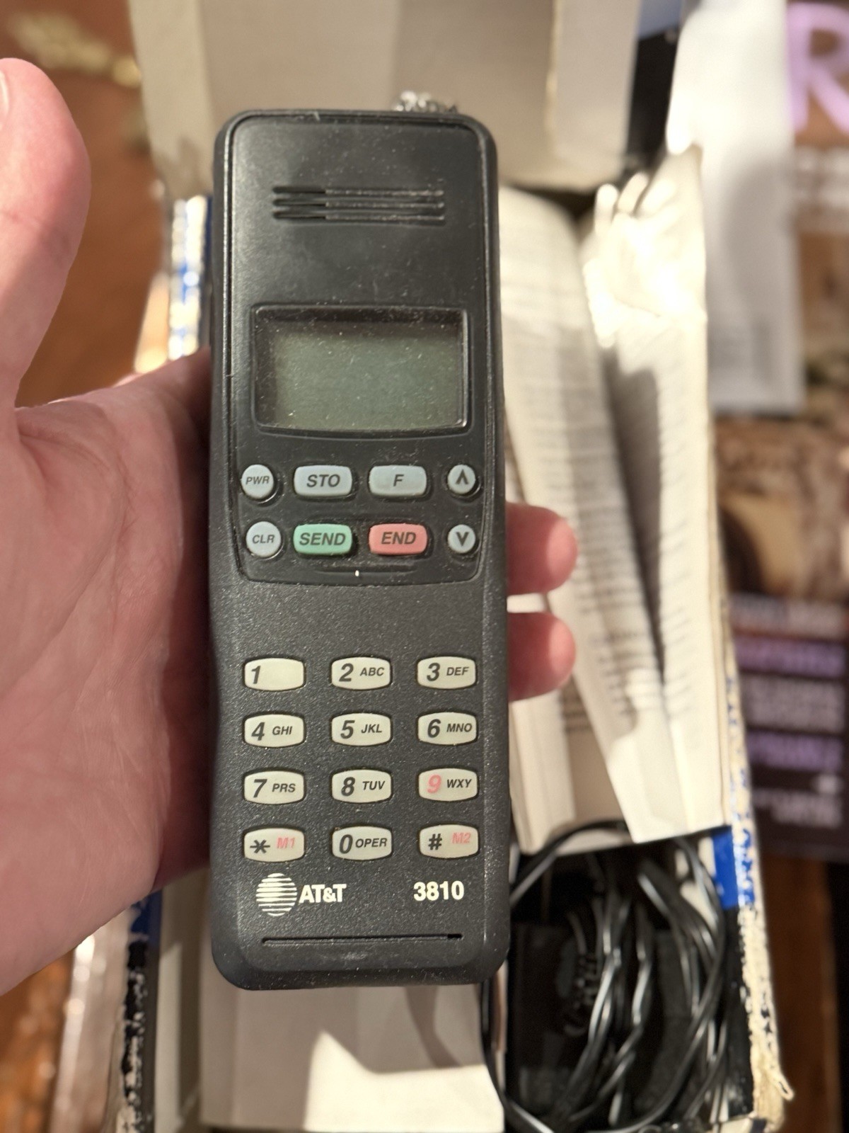 Vintage AT&T Cell Phone Model 3810, With Case And Battery (Untested)