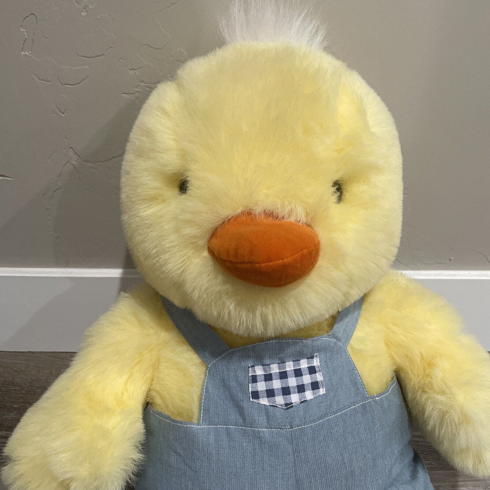 Jumbo Easter Duck 24” Tall Wearing Overalls Golden Bear Co. Plush JCPenney