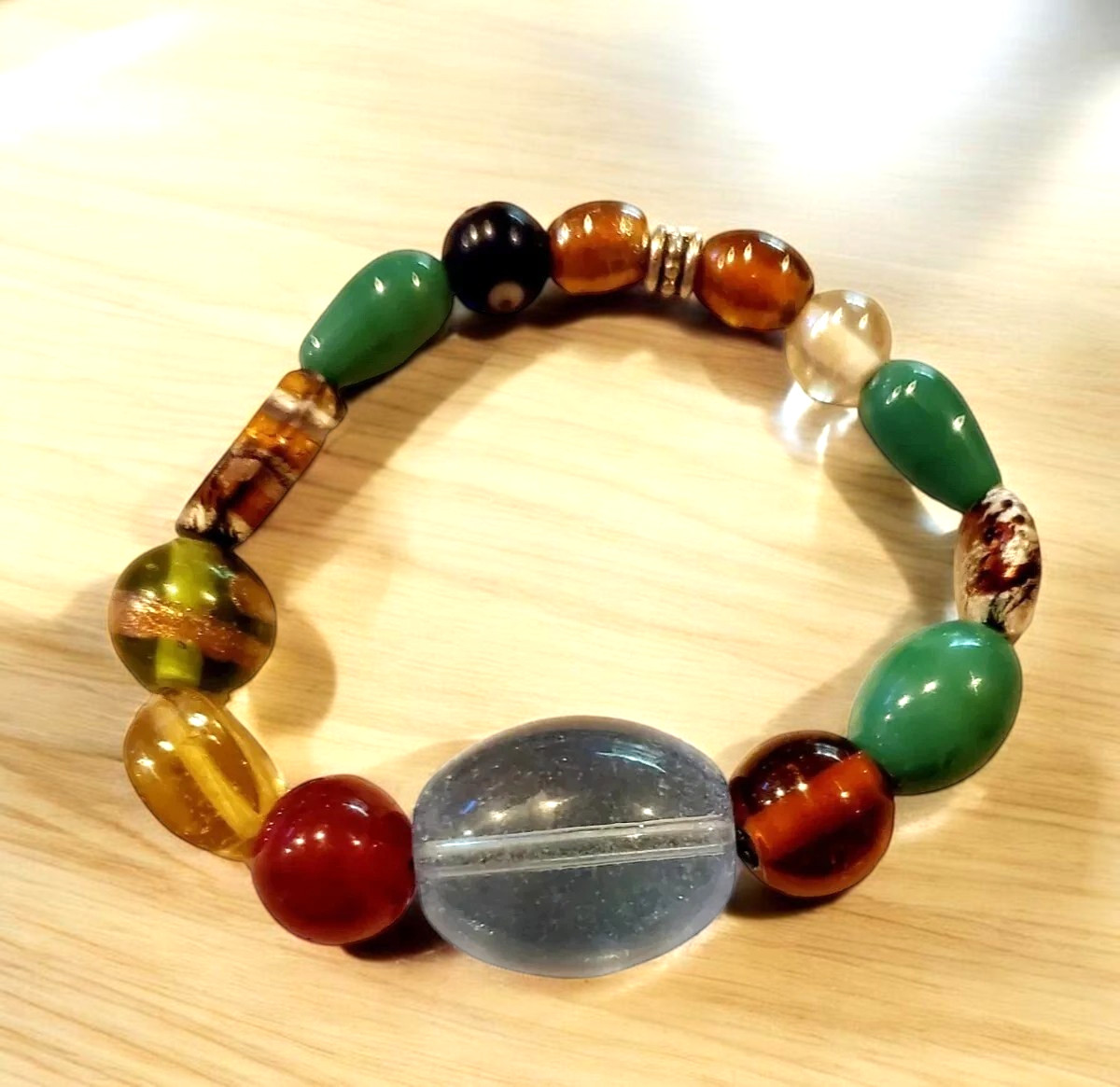 Glass Beaded Stretchy Bracelet Handmade Jewelry Colorful Beads